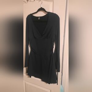 Elegant Navy Blue Long Sleeve Dress